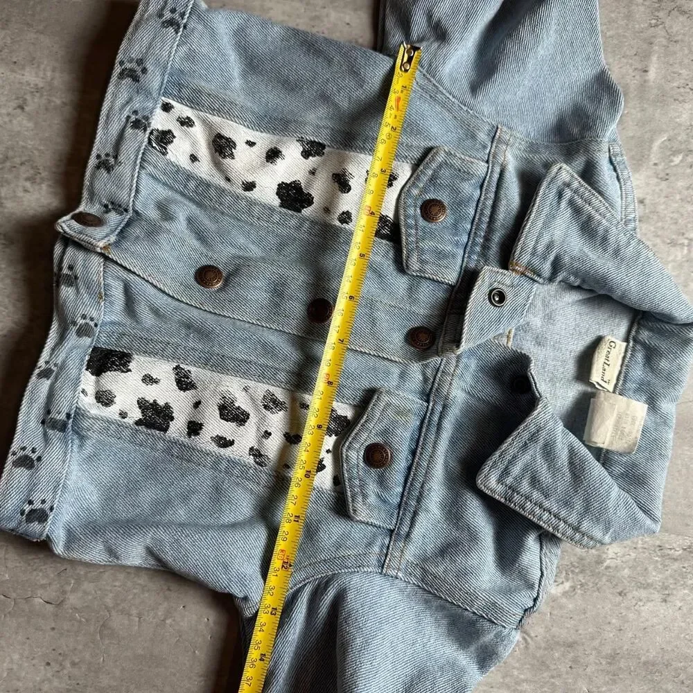 vintage GreatLand 101 Dalmatians Style Hand-Painted Denim Jacket